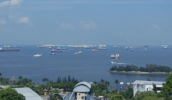 大きなマーライオンのてっぺんより